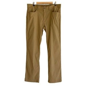 Eddie Bauer Mens Travex Nylon Hiking Pants Size 39x32 Straight Leg Khaki Outdoor